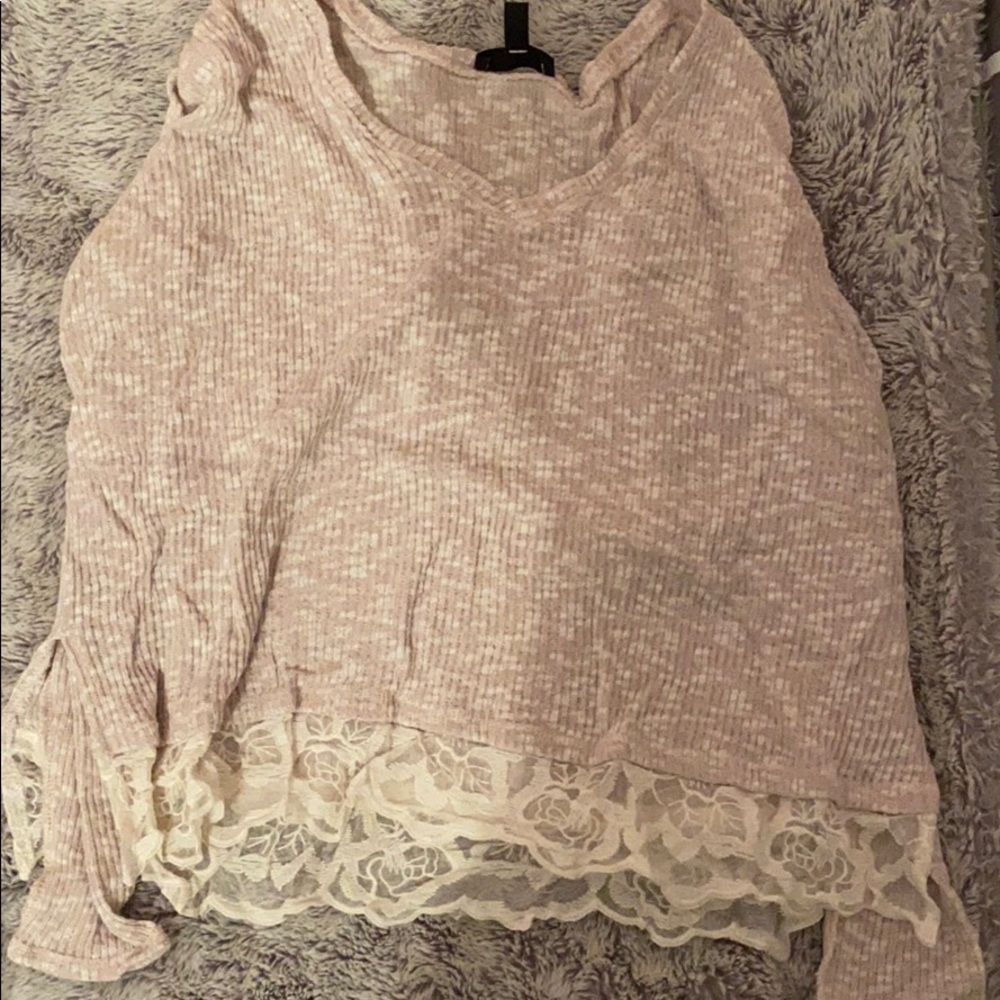 Jessica Simpson/Lord & Taylor Light Pink Lace Top